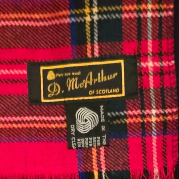 D. McArthur of Scotland Pure New Wool Scarf - Stewart Tartan - 8 3/4" x 58" - Picture 2 of 5
